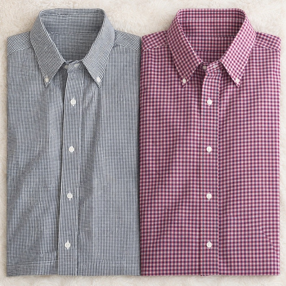 Cremieux Classics Men Button Down Shirt L Gingham Cotton Preppy Bundle Work